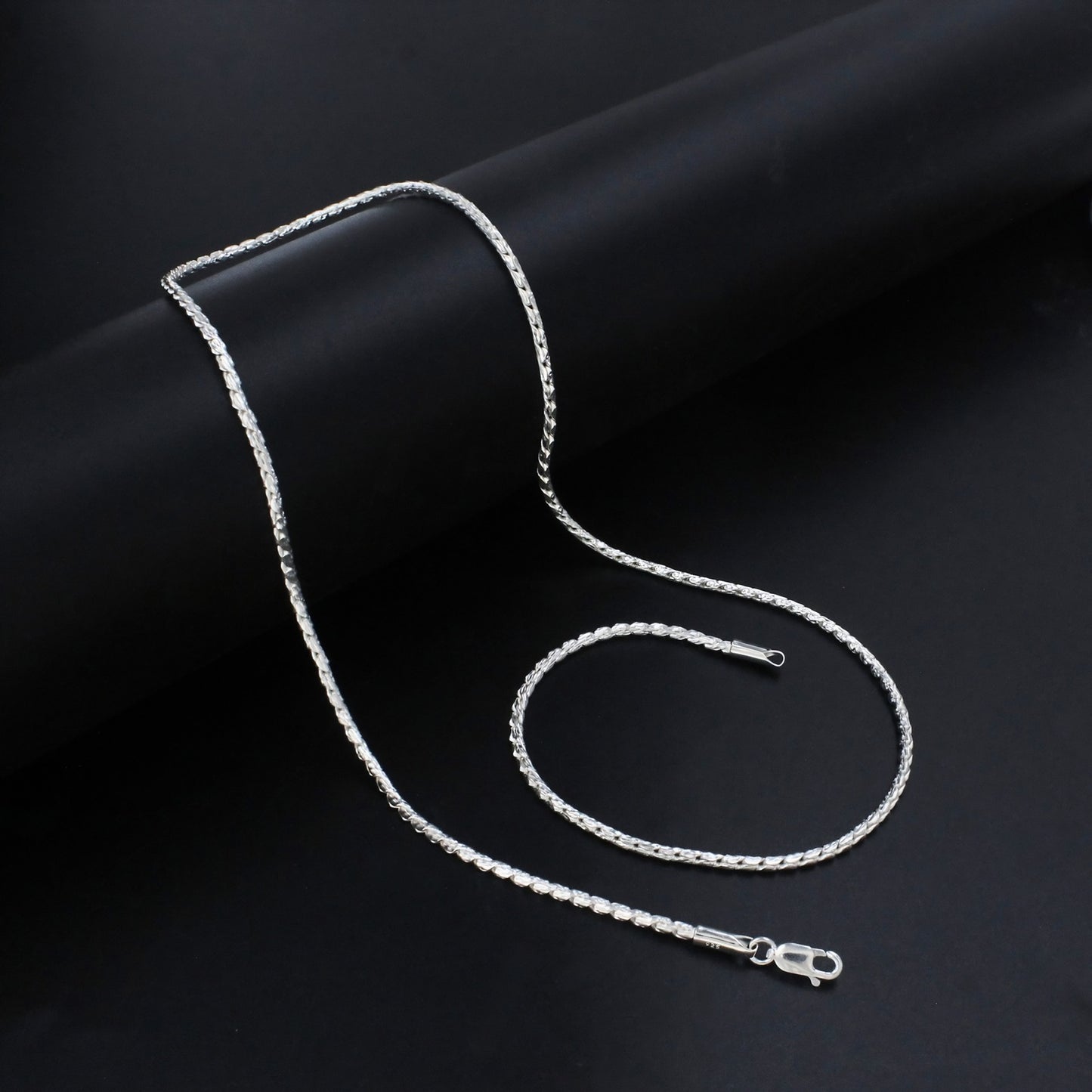 Real 925 Sterling Silver Sleek Rope Design Neck Chain 20"