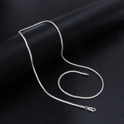 Real 925 Sterling Silver Sleek Rope Design Neck Chain 20"
