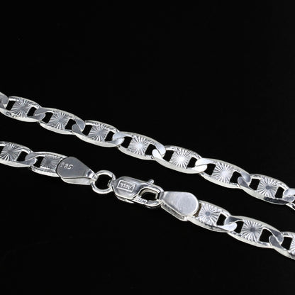 Real 925 Sterling Silver Modern Mariner Neck Chain 20"