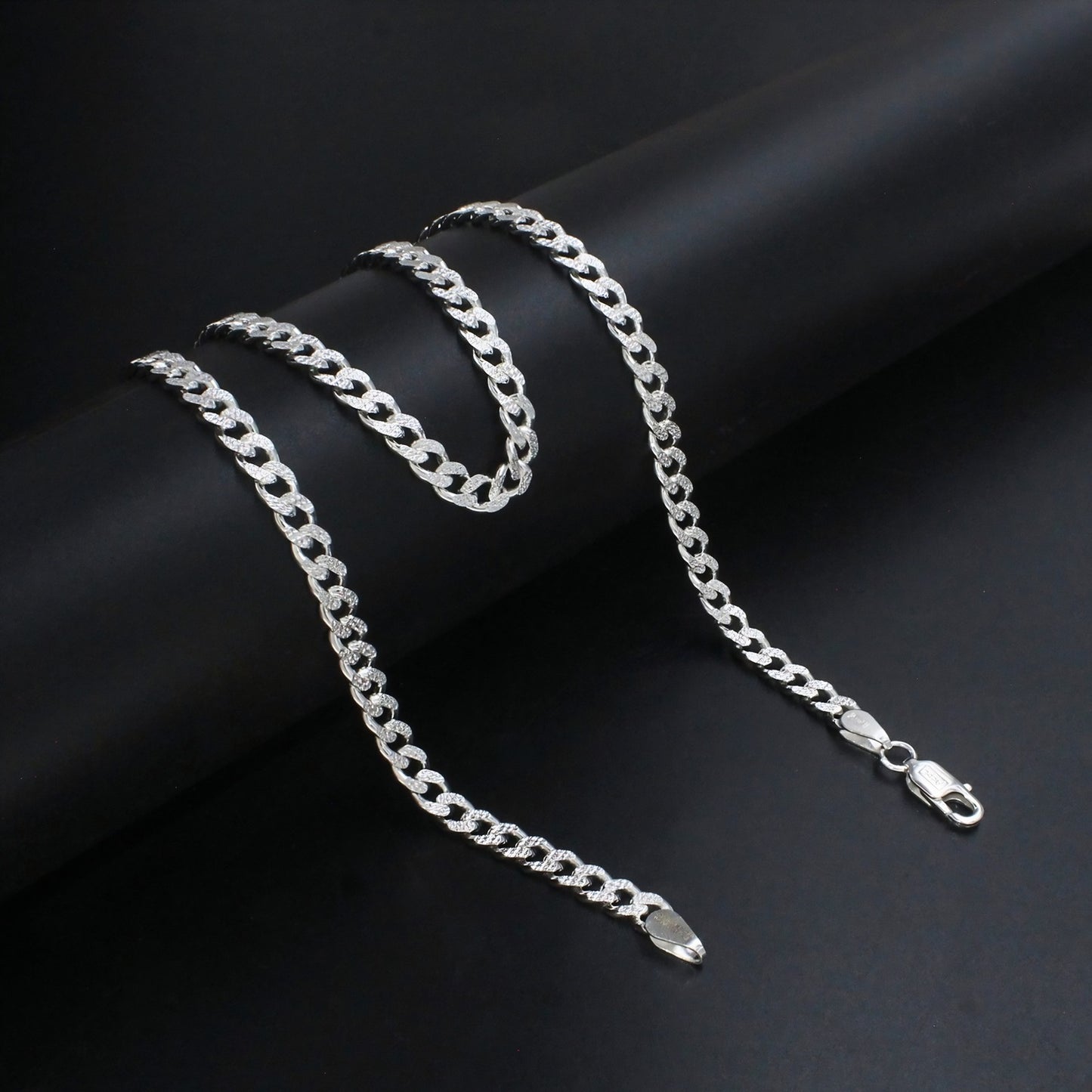 Real 925 Sterling Silver Bold Cuban Link Chain 20"