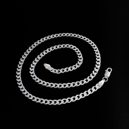 Real 925 Sterling Silver Bold Cuban Link Chain 20"