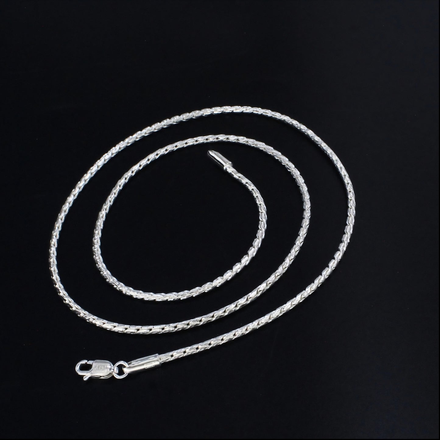 Real 925 Sterling Silver Sleek Rope Design Neck Chain 20"
