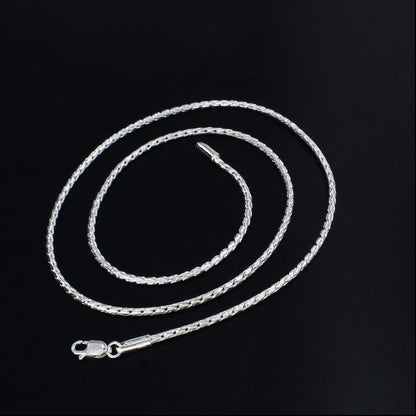 Real 925 Sterling Silver Sleek Rope Design Neck Chain 20"