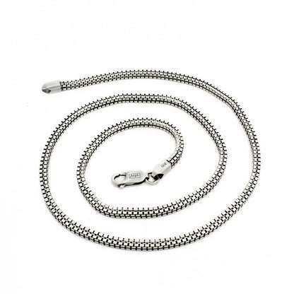 Real 925 Sterling Silver Dark Finish Standard Box Chain 20"
