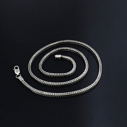 Real 925 Sterling Silver Dark Finish Standard Box Chain 20"