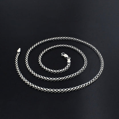 925 Sterling Silver Distinctive Oxidized Franco Neck Chain 20"