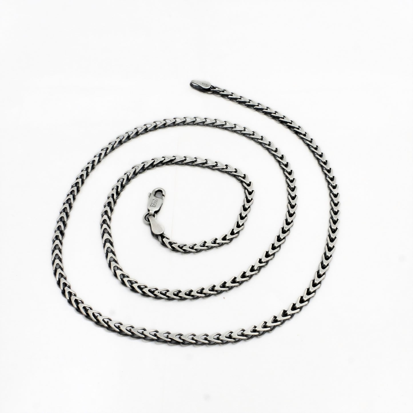 925 Sterling Silver Distinctive Oxidized Franco Neck Chain 20"