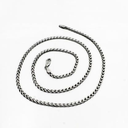 925 Sterling Silver Distinctive Oxidized Franco Neck Chain 20"