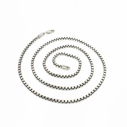 925 Sterling Silver Oxidized Blackened Box Chain 24"