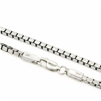 925 Sterling Silver Oxidized Blackened Box Chain 24"