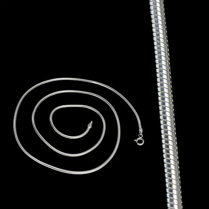 925 Sterling Silver Flat Snake Design Chain for Men & Women - 20 inch
