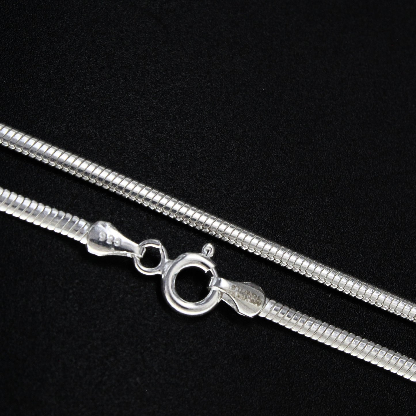 925 Sterling Silver Flat Snake Design Chain for Men & Women - 20 inch
