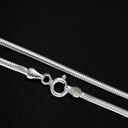 925 Sterling Silver Flat Snake Design Chain for Men & Women - 20 inch