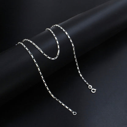 925 Sterling Silver Minimal Long Box Link Chain 18"