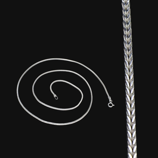 925 Hallmarked Sterling Silver Woven Foxtail Chain