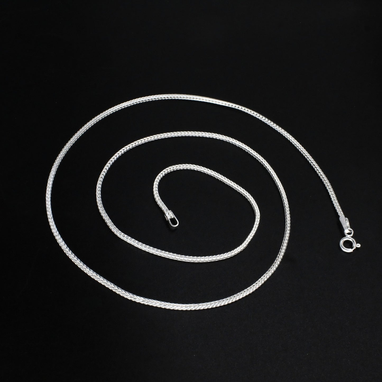 925 Hallmarked Sterling Silver Woven Foxtail Chain