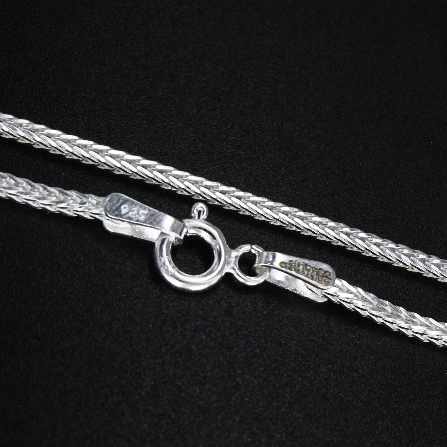 925 Hallmarked Sterling Silver Woven Foxtail Chain