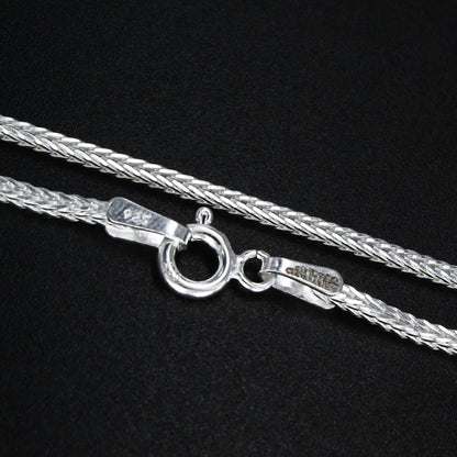 925 Hallmarked Sterling Silver Woven Foxtail Chain