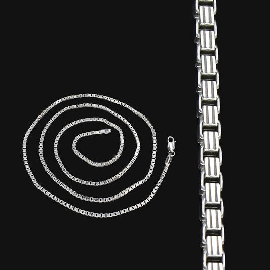 Unisex Classic 925 Silver Box Chain - 24 inch
