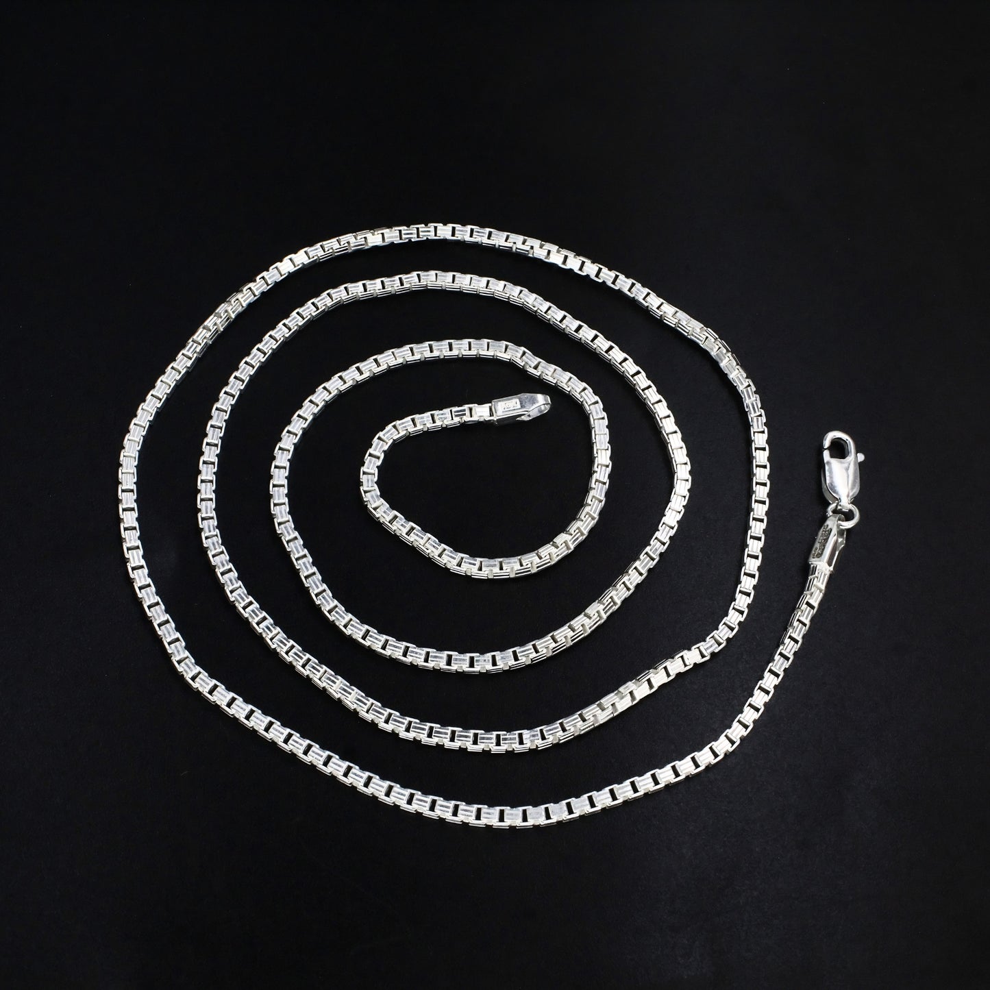 Unisex Classic 925 Silver Box Chain - 24 inch