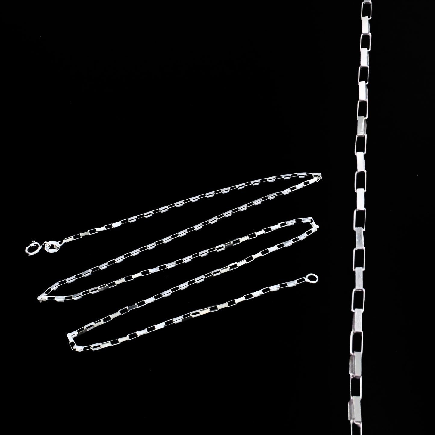 925 Sterling Silver Minimal Long Box Link Chain 18"