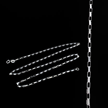 925 Sterling Silver Minimal Long Box Link Chain 18"