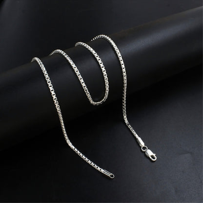 925 Hallmarked Sterling Silver Box Chain (20") – High-Shine