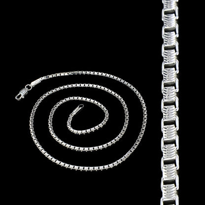 925 Hallmarked Sterling Silver Box Chain (20") – High-Shine