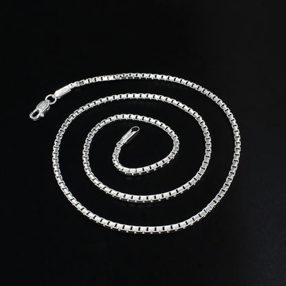 925 Hallmarked Sterling Silver Box Chain (20") – High-Shine