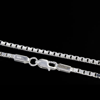 925 Hallmarked Sterling Silver Box Chain (20") – High-Shine