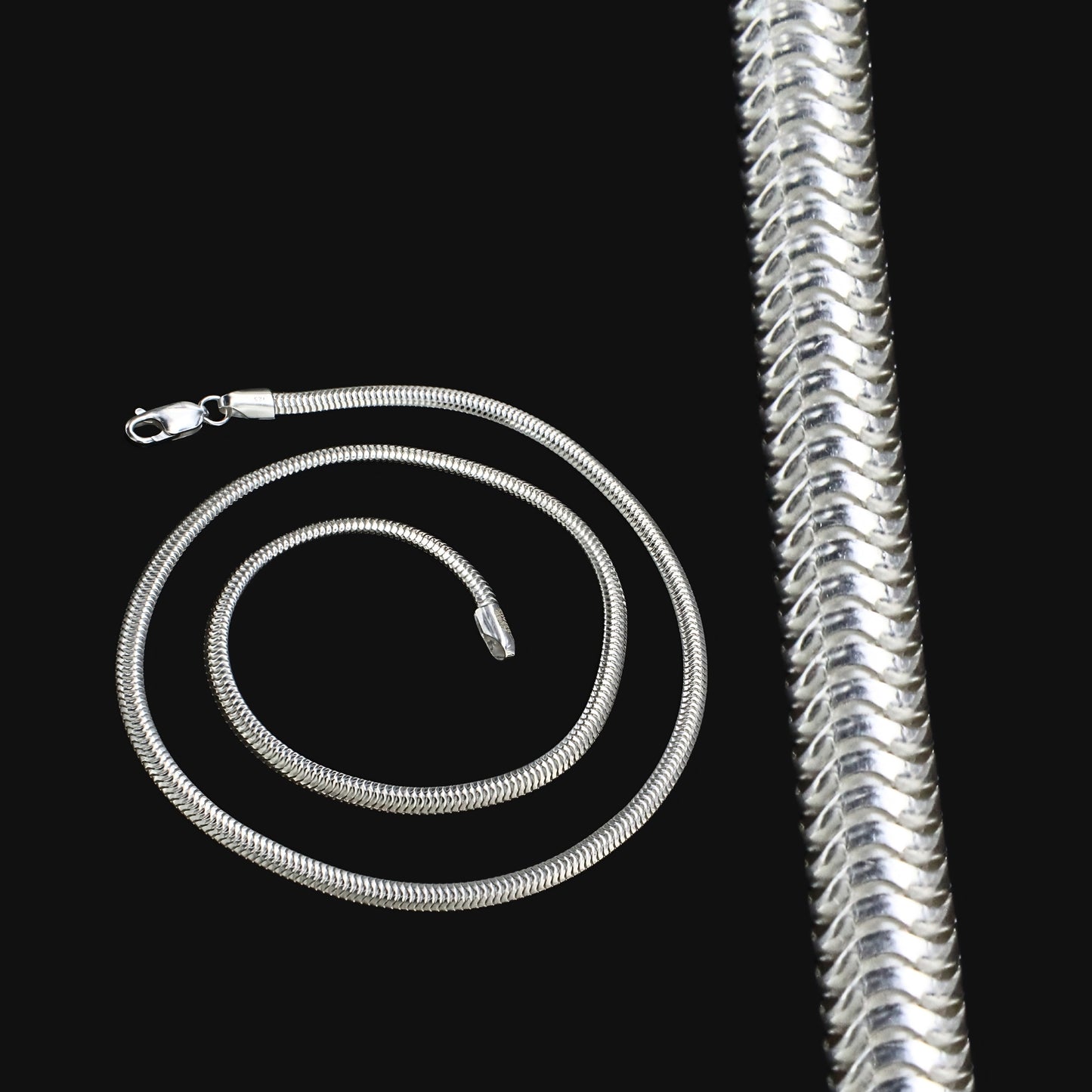Signature Smooth 925 Sterling Silver Statement Snake Chain – 20 Inch