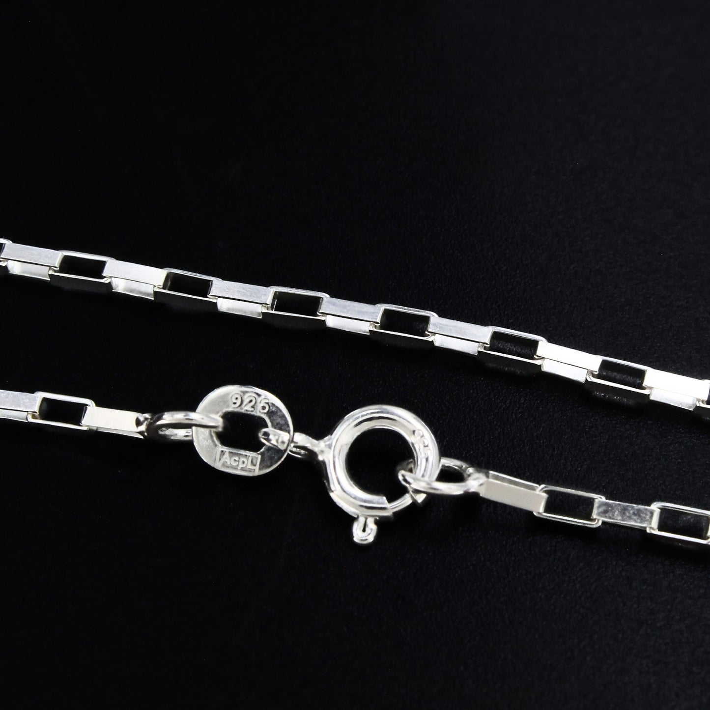 925 Sterling Silver Minimal Long Box Link Chain 18"
