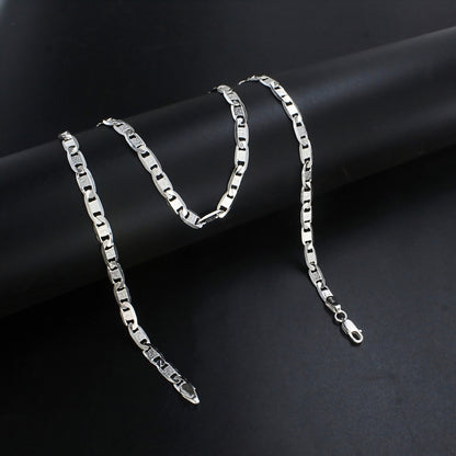 925 Sterling Silver Mariner Anchor Chain – High-Polish Unisex Everyday Chain
