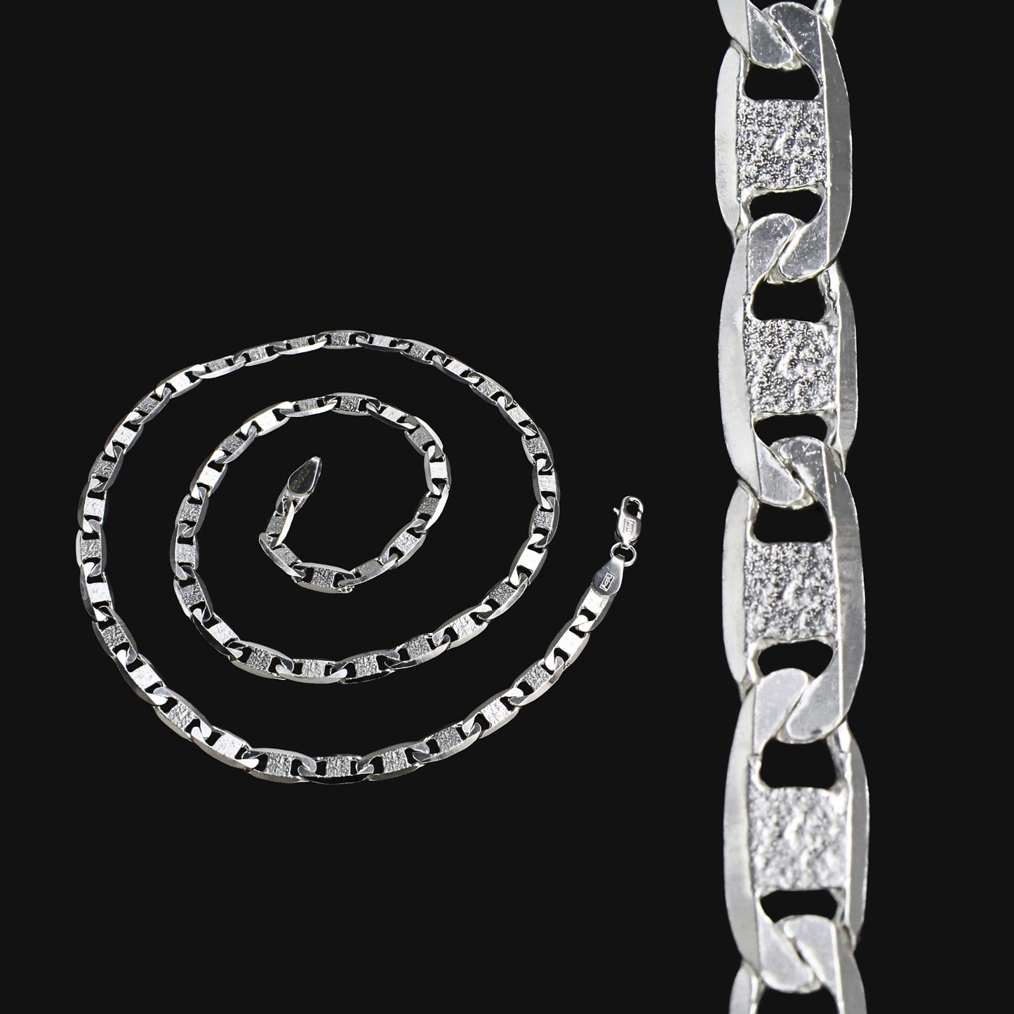 925 Sterling Silver Mariner Anchor Chain – High-Polish Unisex Everyday Chain