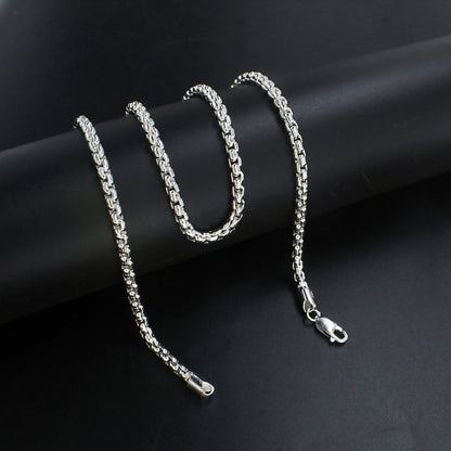 925 Hallmarked Sterling Silver Round Box Chain - 20 inch
