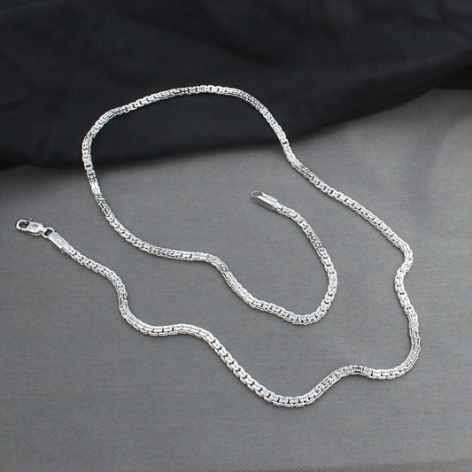 Real 925 Sterling Silver Premium Box Link Neck Chain 20"