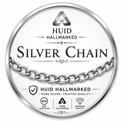 925 Sterling Silver Flat Snake Design Chain for Men & Women - 20 inch