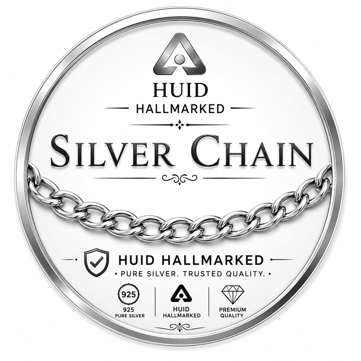 20 Inch Real 925 Silver Bismark Link Chain – Premium Jewelry