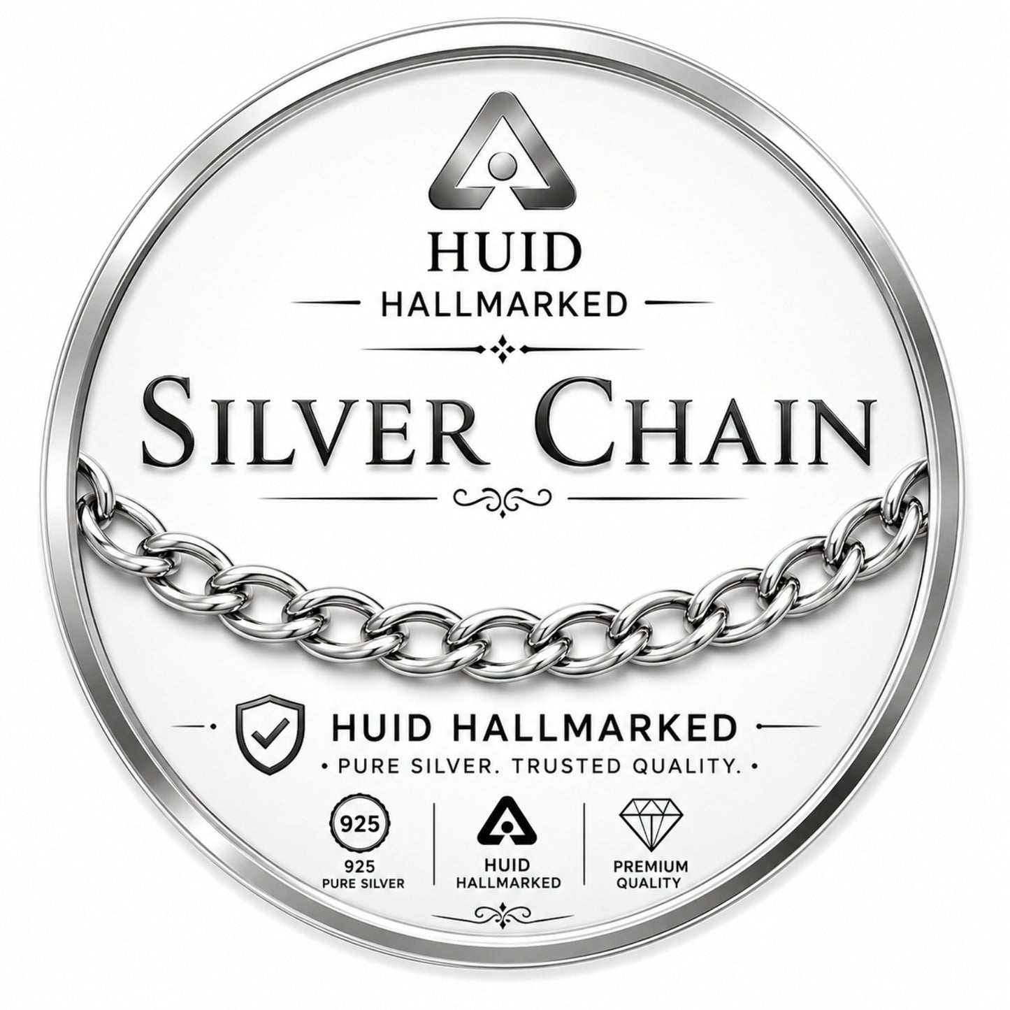 925 Hallmarked Sterling Silver Box Chain (20") – High-Shine