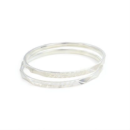 999 Pure Silver women gifting Bangles Bracelet (Kangan) Pair - 5.5 CM