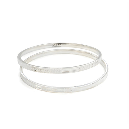 Intricate Cutouts 999 Pure Silver women Bangles Bracelet (Kangan) Pair - 5.8 CM