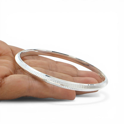 999 Real Silver Men's Bangle Bracelet
