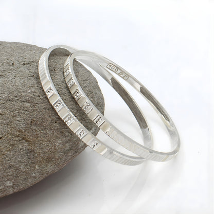 Beautiful 999 Pure Silver women Bangles Bracelet (Kangan) Pair - 6.4 CM