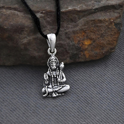 Sacred Hanuman Yogasana 925 Sterling Silver Oxidized Pendant
