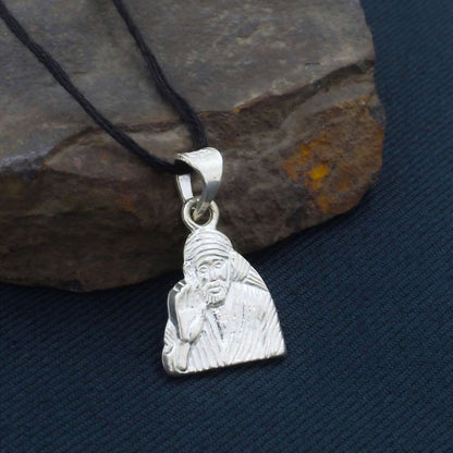 Real Sterling Silver Sai Baba Symbol Pendant – Religious Blessing Jewelry