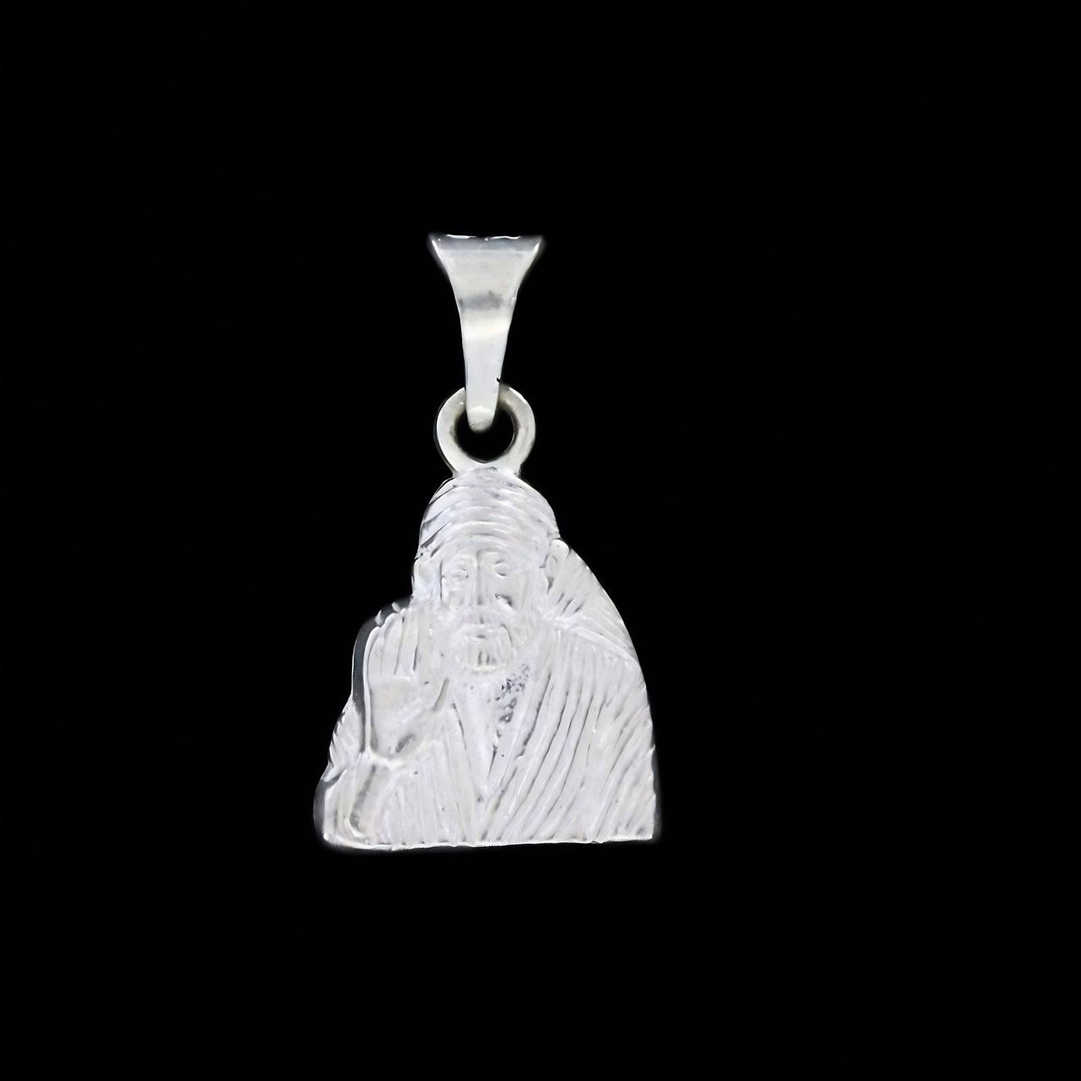 Real Sterling Silver Sai Baba Symbol Pendant – Religious Blessing Jewelry
