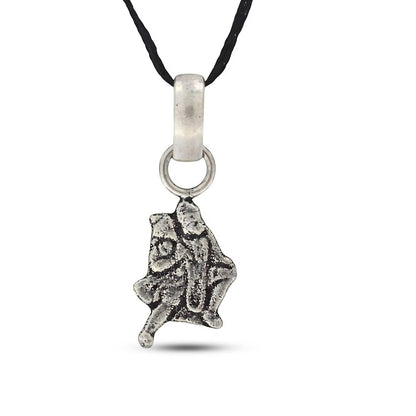 Real Silver Flying Hanuman Ji Pendant – Antique Oxidized Religious Jewelry