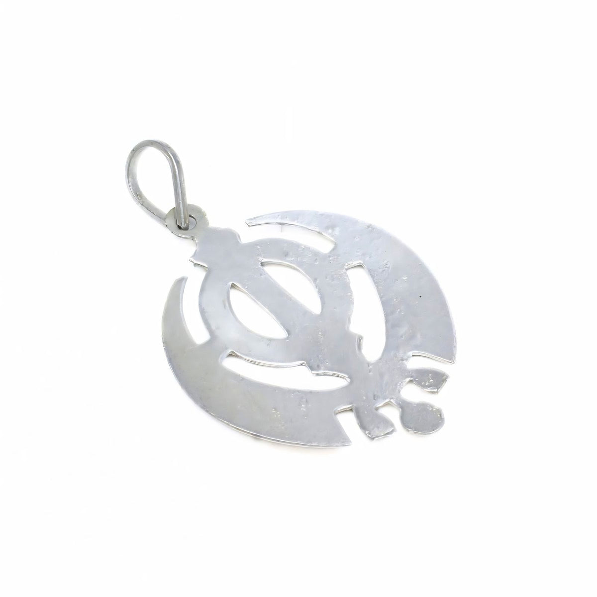 Elegant Real Silver Traditional Khanda Sahib Religious Charm Pendant