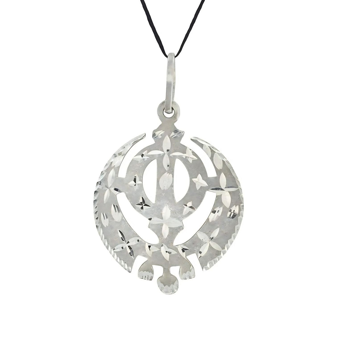 Real Sterling Silver Sikh Khanda Pendant – Religious Symbol Jewelry