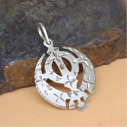 Real Sterling Silver Sikh Khanda Pendant – Religious Symbol Jewelry